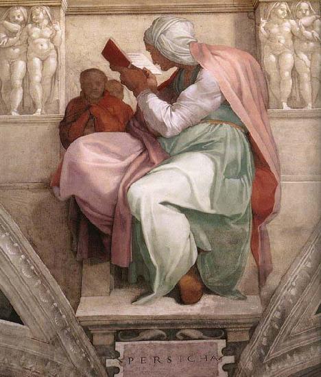 Michelangelo Buonarroti he Persian Sibyl Spain oil painting art